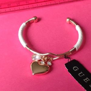 NWT Guess rose gold and white thread bracelet